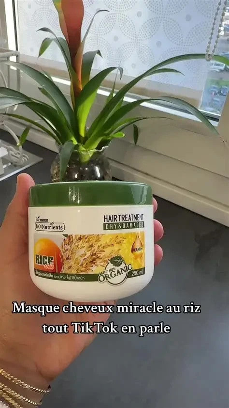 BIO Nutrients Masque Capillaire au Riz & Kératine Cheveux Secs & Abîmés 250 ml