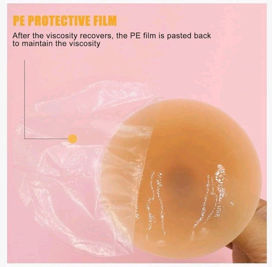 Paire de cache téton Piercing Piercer en silicone doux neuf, chair, forme ronde