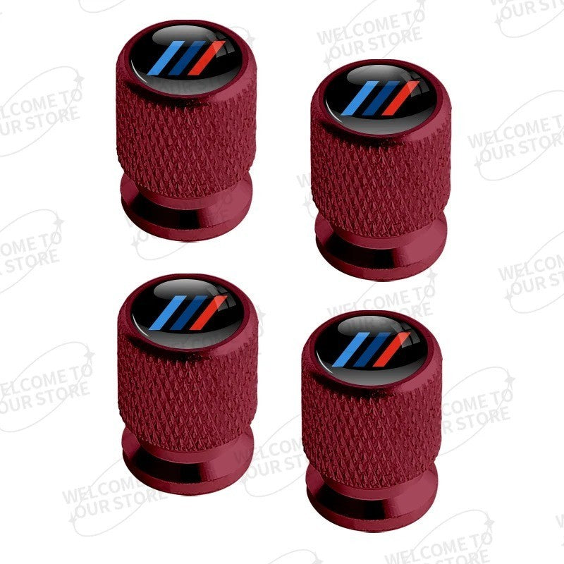 4x Capuchons Bouchons de Valve de Pneu BMW Alu Noir Argent Rouge bleu