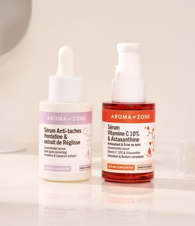 AROMA-ZONE Duo de Sérum concentré anti tâche et éclat du teint parfait 2 x 30ml