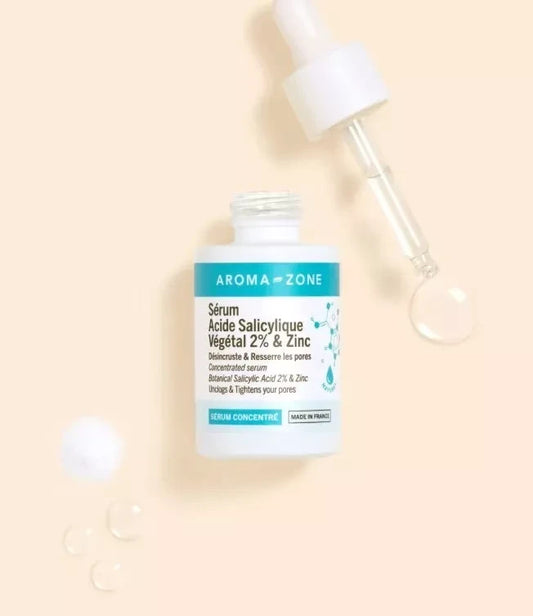 Sérum concentré Acide Salicylique 2% & Zinc - imperfections - pores - peau nette