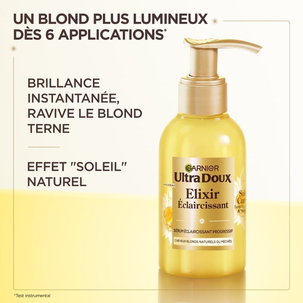 Garnier Ultra Doux Élixir Éclaircissant Progressif Blond Camomille Miel 120ml