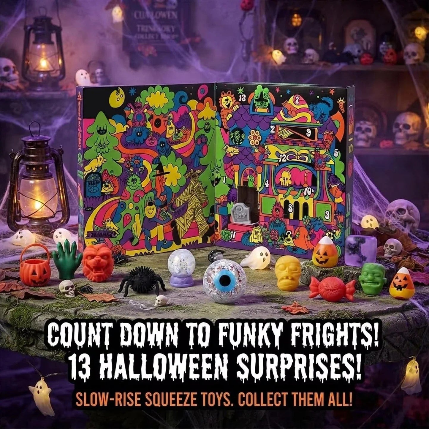 Calendrier de halloween NeeDoh 2026 – Compte à rebours, boîte surprise x13