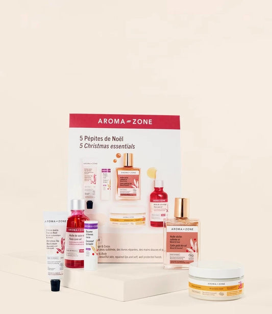 Coffret Aroma-Zone Mes 5 Pépites de Noël Soins Naturels & Vegan Cadeau pas cher