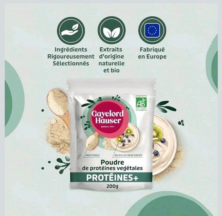 GAYELORD HAUSER – Poudre de Protéines Végétales Bio – 200 g  - 16g DE Protéines 
