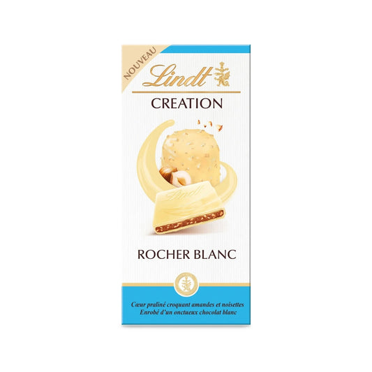 Tablette de Chocolat Blanc Rocher Blanc LINDT La tablette de 148g