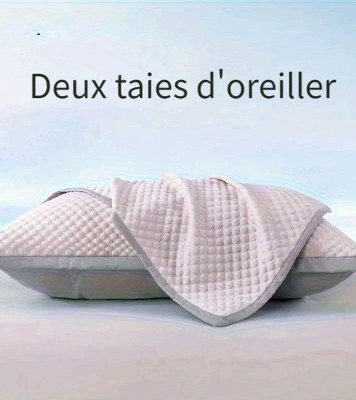 Taie d'oreiller Rafraîchissante Lot de 2 Housses d'oreiller Respirant 40x60cm