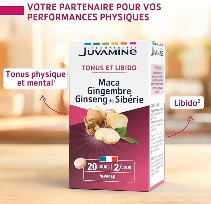 JUVAMINE Maca Gingembre et Ginseng de Sibérie, Tonifiant Sexuel, Tonus et Vig...