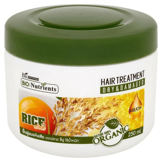 BIO Nutrients Masque Capillaire au Riz & Kératine Cheveux Secs & Abîmés 250 ml