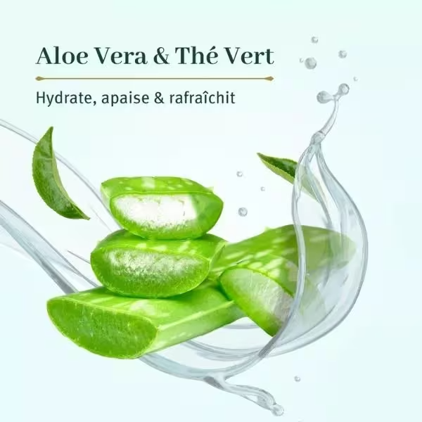 Le Petit Olivier gel d'aloé vera & thé vert multi-usages hydrate et rafraîchit
