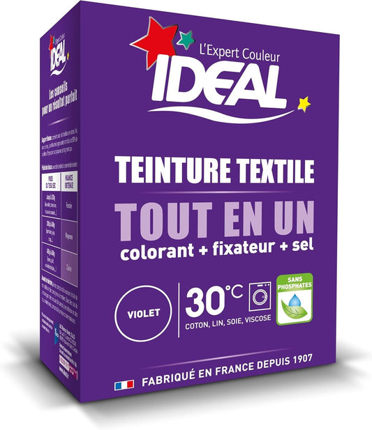 Ideal Teinture Textile Tout en un 230 g violet - colorant raviveur de couleur