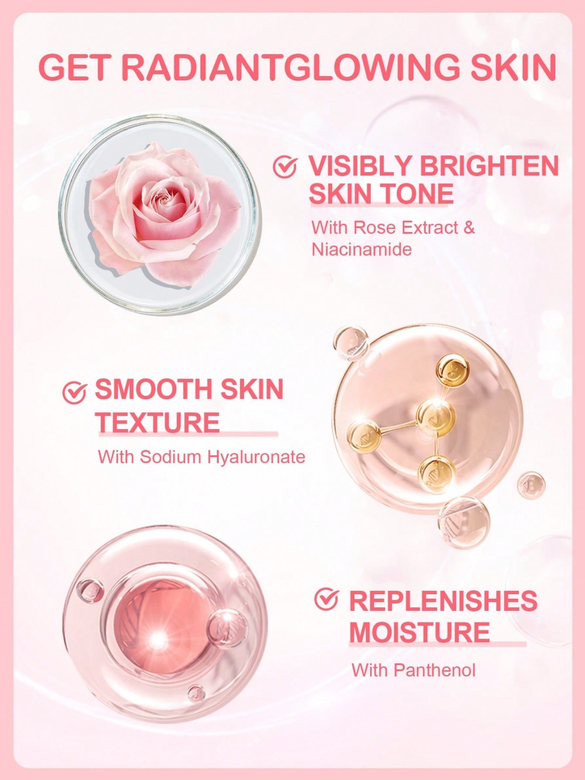 Sérum Slowsunday à la rose - éclat du teint, hydratation en profondeur, douceur