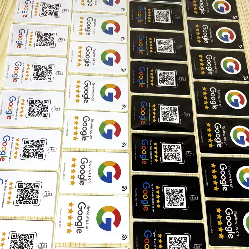 Carte société avis google NFC facile Compatible iPhone et Android commerce noir