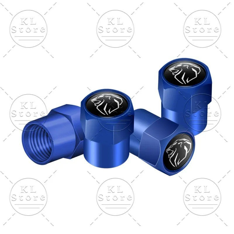 4x Capuchons Bouchons de Valve de Pneu Alu Peugeot Noir Argent Bleu Orange Vert