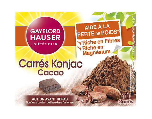 Gayelord Hauser Carrés Konjac Cacao Aide À La Perte De Poids - 100gr - 10 carrés