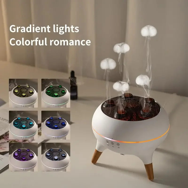 Jellyfish Air Humidifier 250ML Aroma Diffuser RGB Night Light Remote