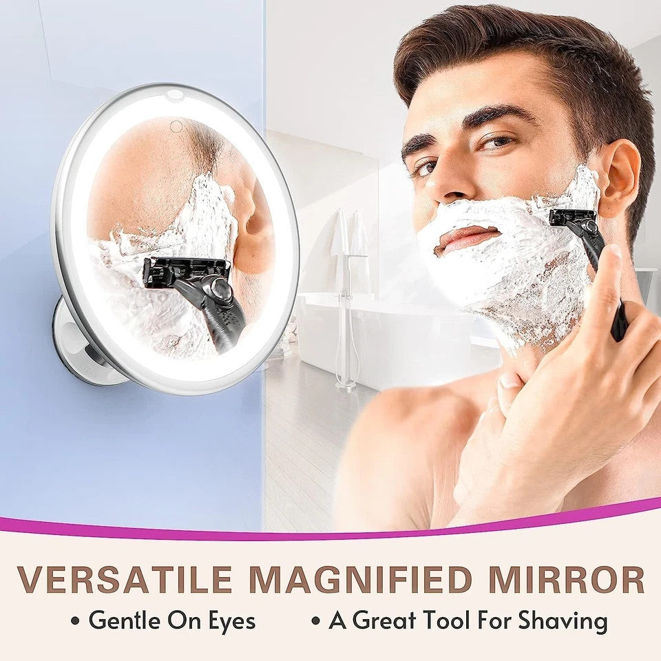 10X MAGNIFYING LIGHTED MAKEUP MIRROR Daylight LED Vanity Bathroom Travel Compact