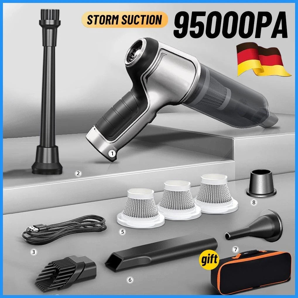 Aspirateur de voiture sans fil 95000Pa forte aspiration Machine de nettoyage 