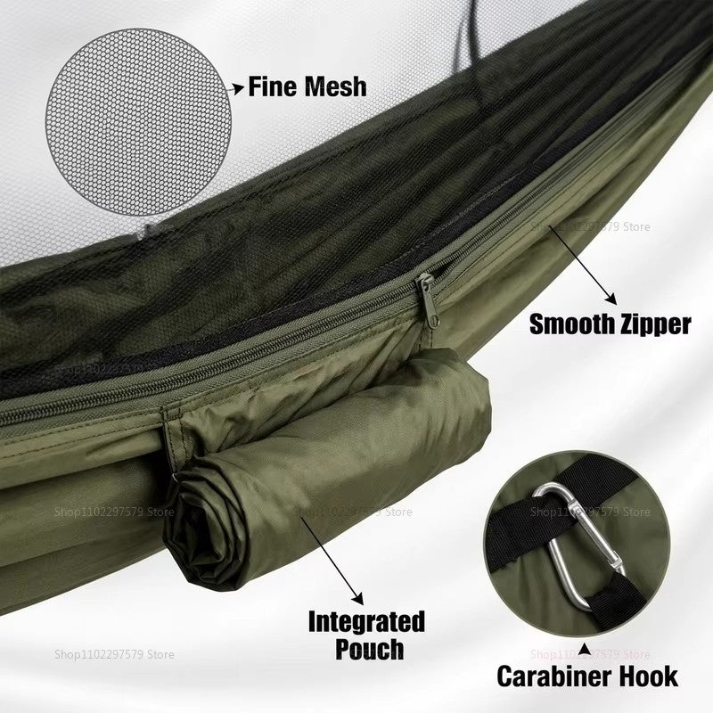 Camping Hammock with Mosquito Net Underquilt Portable Sleeping Tent for Travel
