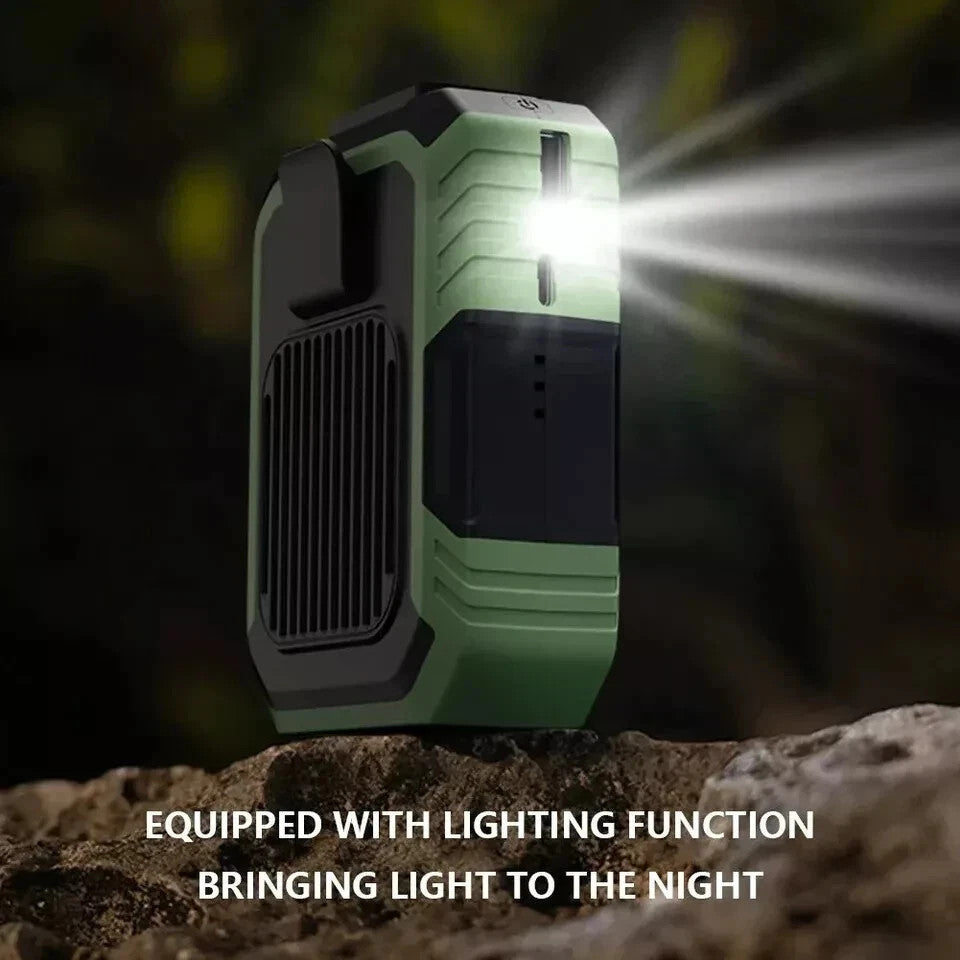 4000mAh Portable Waist Clip Fan Hanging Cooling USB Rechargeable Power Bank