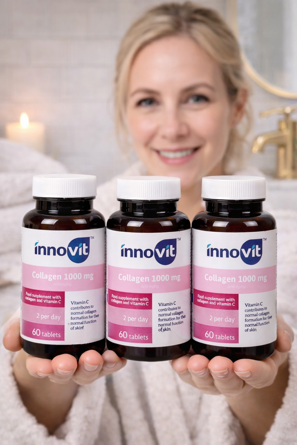 INNOVIT COLLAGÈNE 1000 MG COMPLÉMENT ALIMENTAIRE VITAMINE C ANTI-AGE LOT DE 3