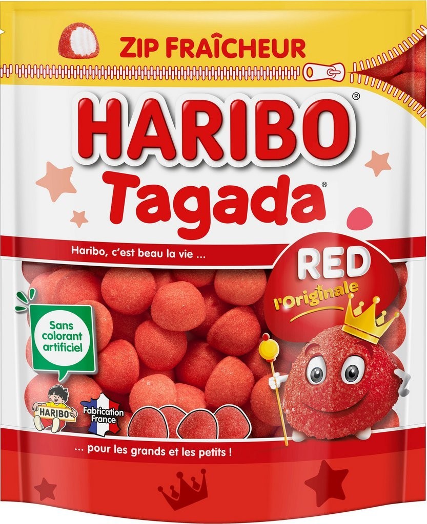 Haribo - Tagada - Paquet de confiserie Bonbons 220g sachet zip fraicheur