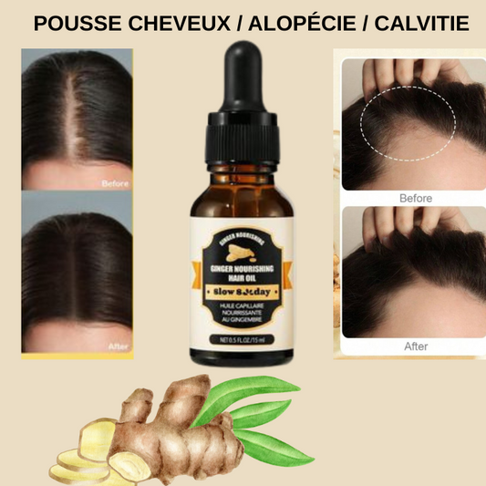 Sérum huile soins cheveux anti-perte des cheveux, croissance cheveux 15ml ginger