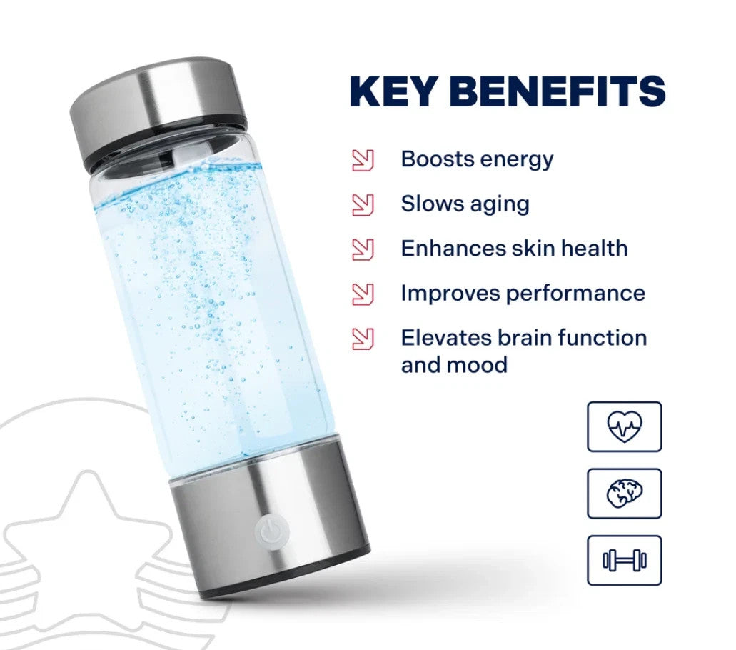 Hydrogen Water Bottle Generator – Portable Rechargeable Rich Water Maker