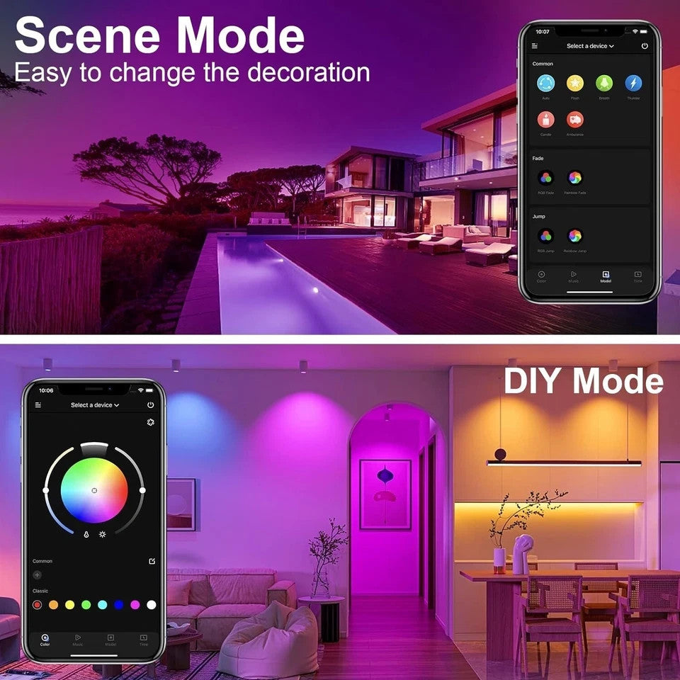 100Ft LED Strip Lights, Smart Light with App Remote Control, RGB LED Lights for