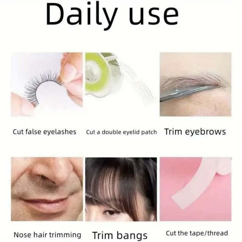 Ciseaux à sourcils et poils de nez, barbe, moustache, cils et ongles, Lot De 3 