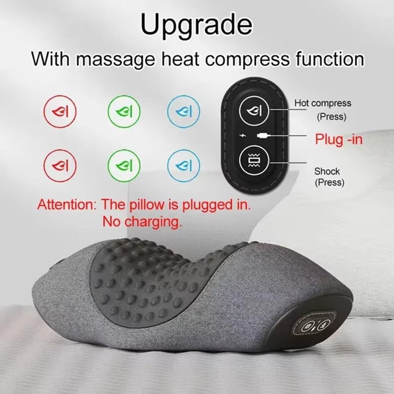 3-In-1 Neck Massager Pillow With Vibration Heating Traction Therapy Pain Relief
