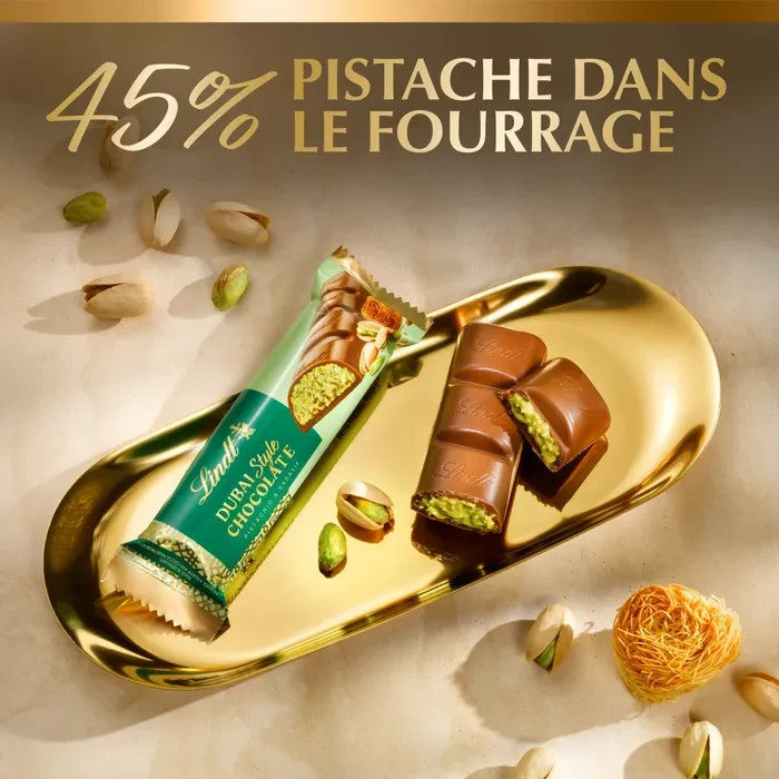 Lindt Dubaï Style barre de chocolat Lait 40 g | Pistache & Kadayif | Dubai