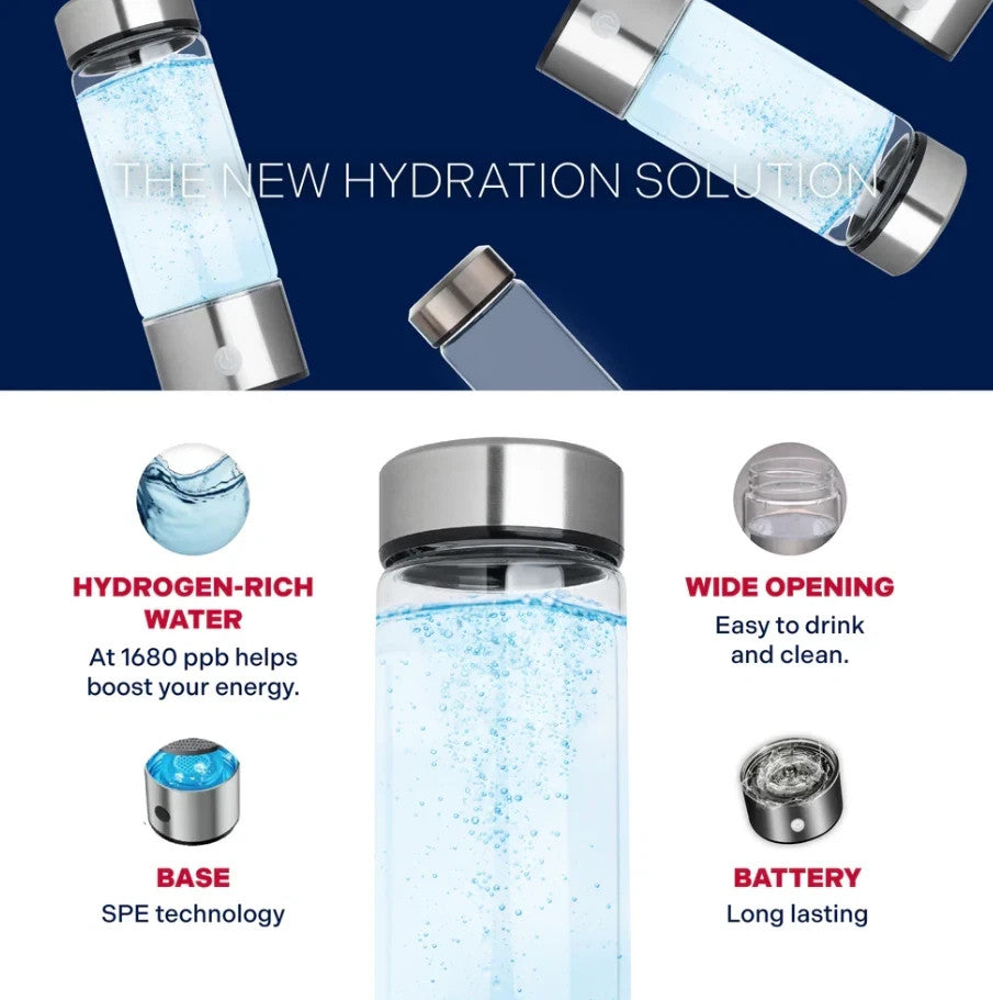 Hydrogen Water Bottle Generator – Portable Rechargeable Rich Water Maker