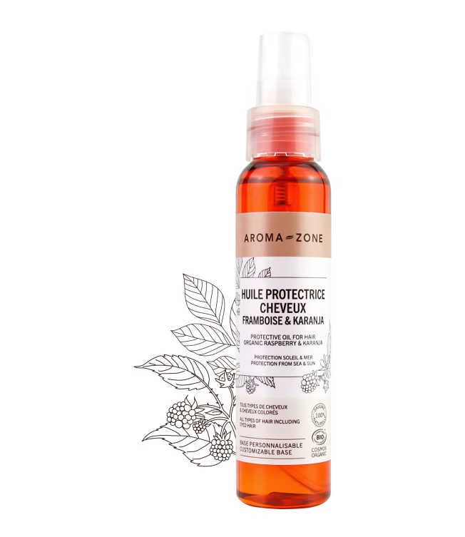 Aroma Zone Huile Cheveux Soleil BIO – Karanja Framboise Brillance & Protection
