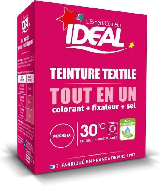 Ideal Teinture Textile Tout en un 230 g fushia- colorant pour vêtements