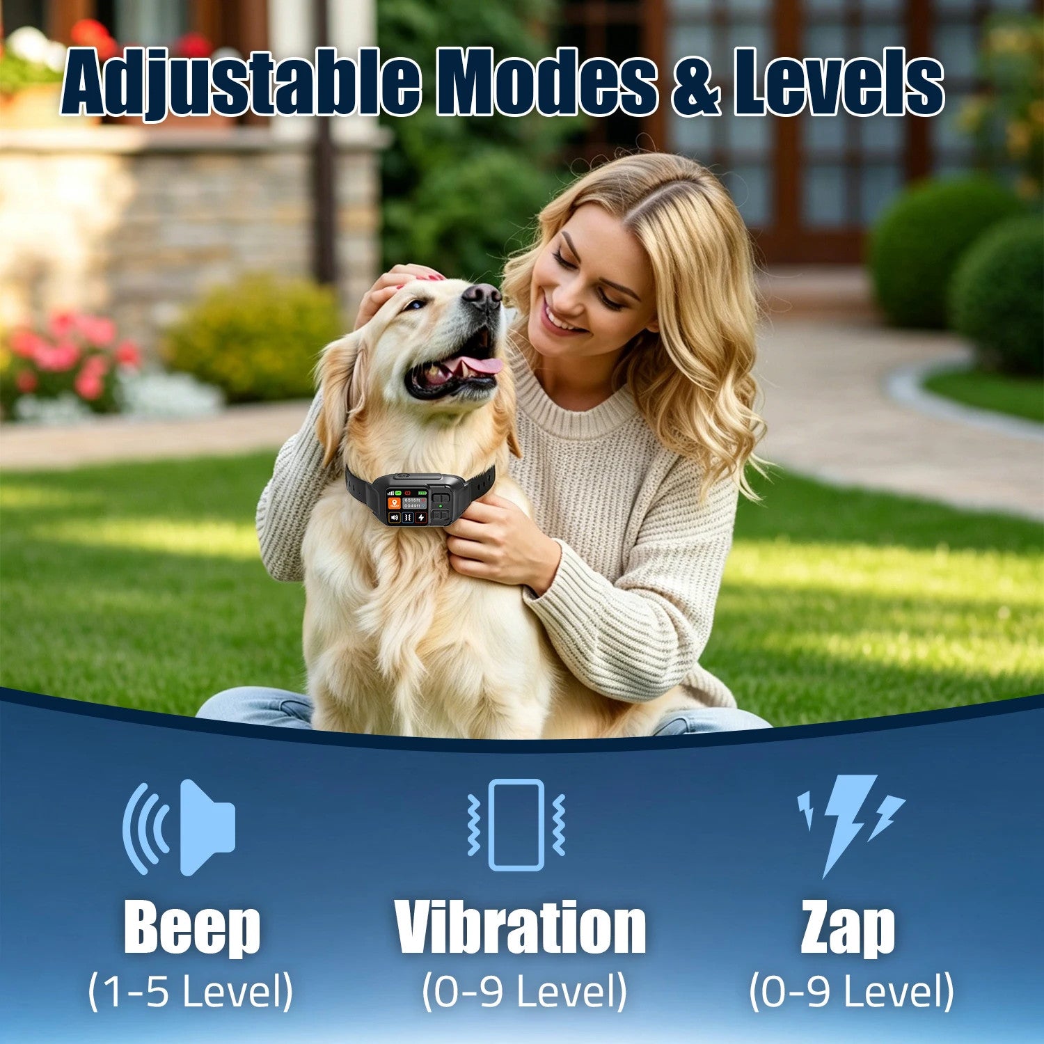 GPS Wireless Dog Fence System Rechargeable Waterproof Training Collar