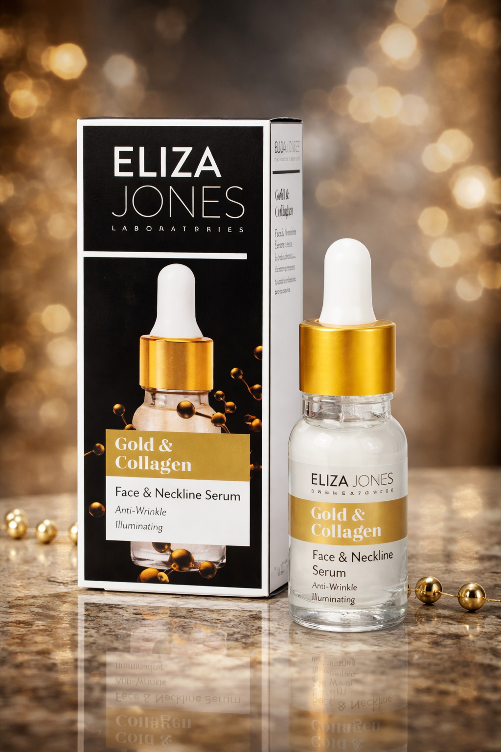 Sérum Visage & Décolleté Gold & Collagen 10mL Anti-Rides Eliza Jones