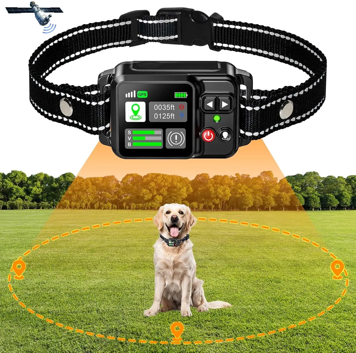 GPS Wireless Dog Fence System Rechargeable Waterproof Training Collar