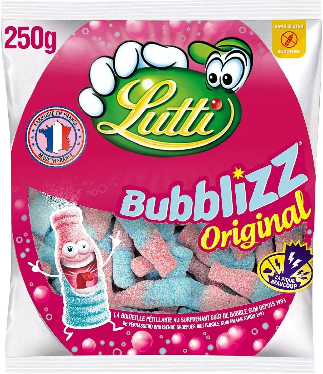 Lutti - Bubblizz Original - Paquet de confiserie Bonbons 250g
