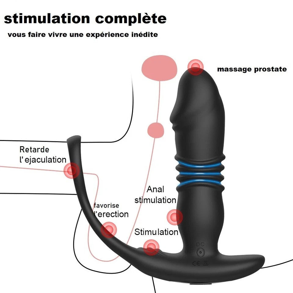 24h/48h Vibromasseur Sextoy plug Anal Va Et Viens point G  Prostate télécommande