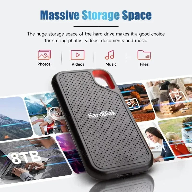 External hard drive 4tb High Speed Capacity Solid State Usb3.2 Laptop Mac And PC