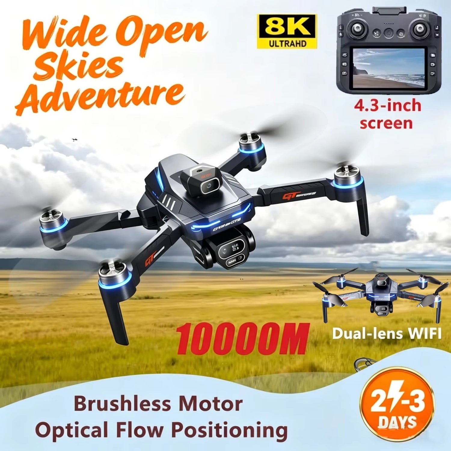 2026 New GT8 Drone GPS 8K Professional HD 360° Dual Cameras 5G WIFI - USA