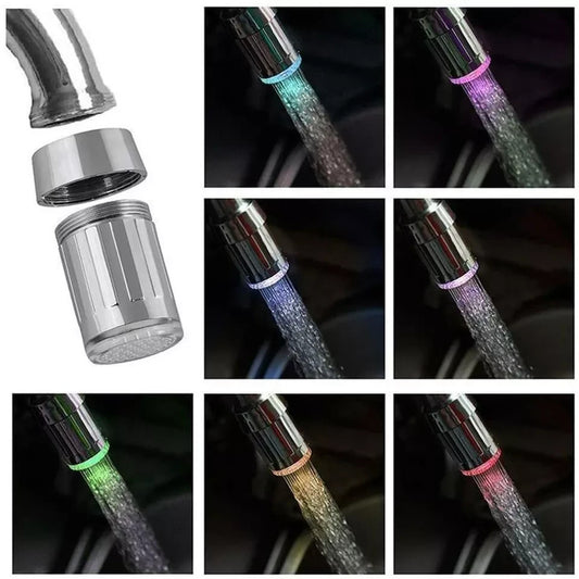 Embout robinet lumineux lumière LED 7 couleurs avec joint filtre mitigeur France