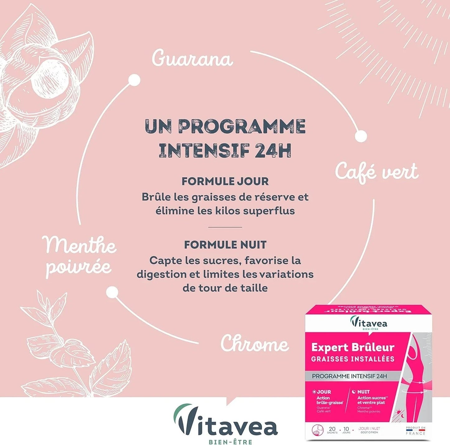 Vitavea Préparation minceur Expert Brûleur graisses installées Ventre plat Fr