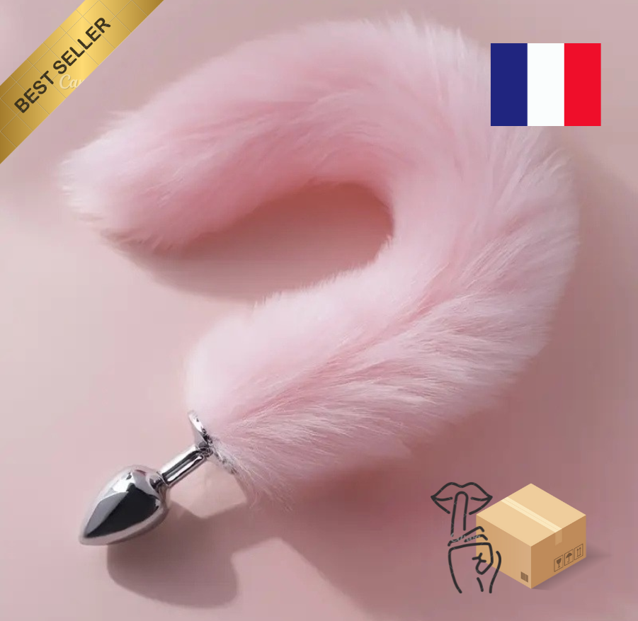 Plug anal Queue renard Rose Pastel Style Métal Taille M GODE - SEX TOYS