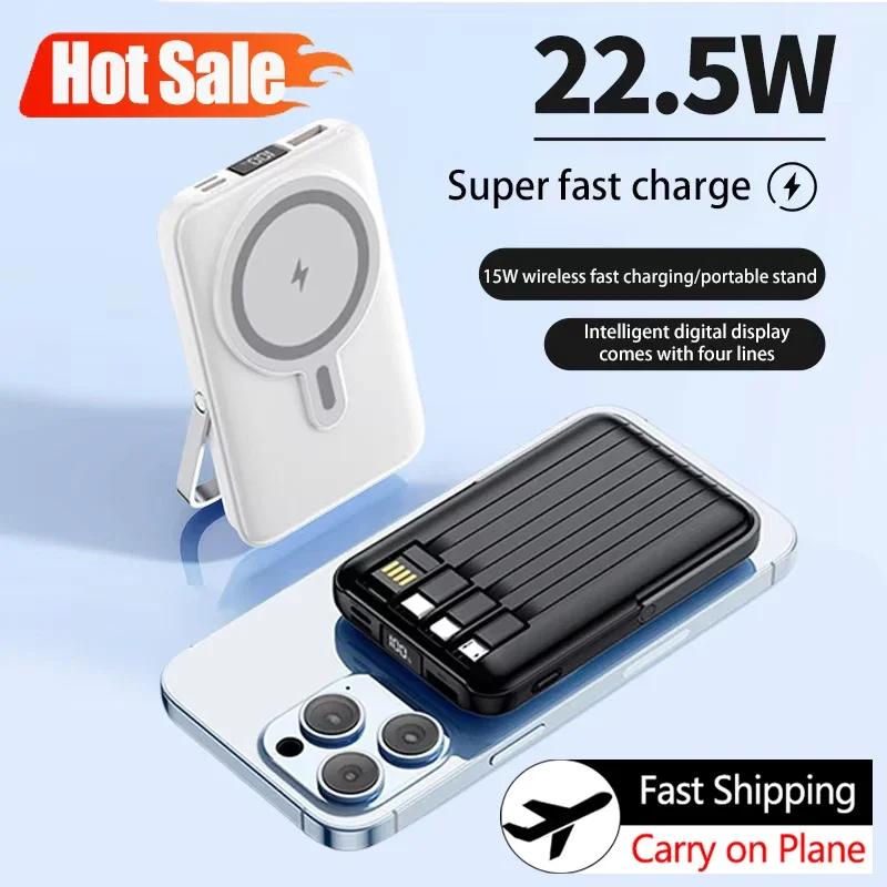 Portable Magnetic Power Bank Wireless Charger for iPhone Xiaomi Fast Charge lot
