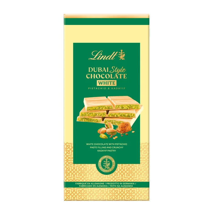 Lindt Dubaï Style tablette de chocolat blanc 150 g | Pistache & Kadayif | Dubai
