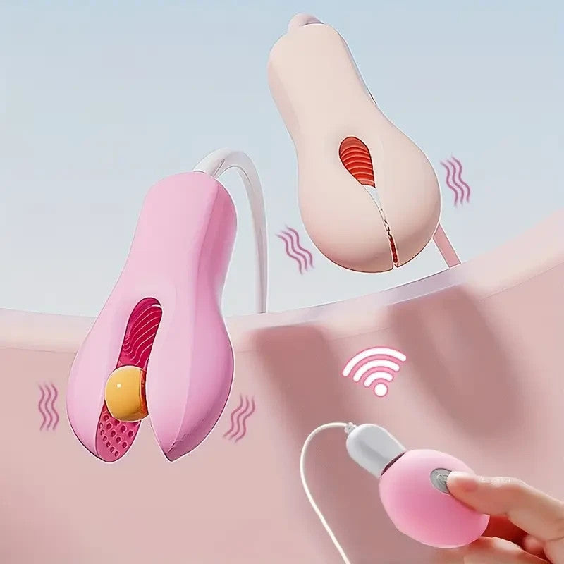 Pince vibrante mamelons/tétons & clitoris 🔥 10 modes puissants 🎮 Télécommande