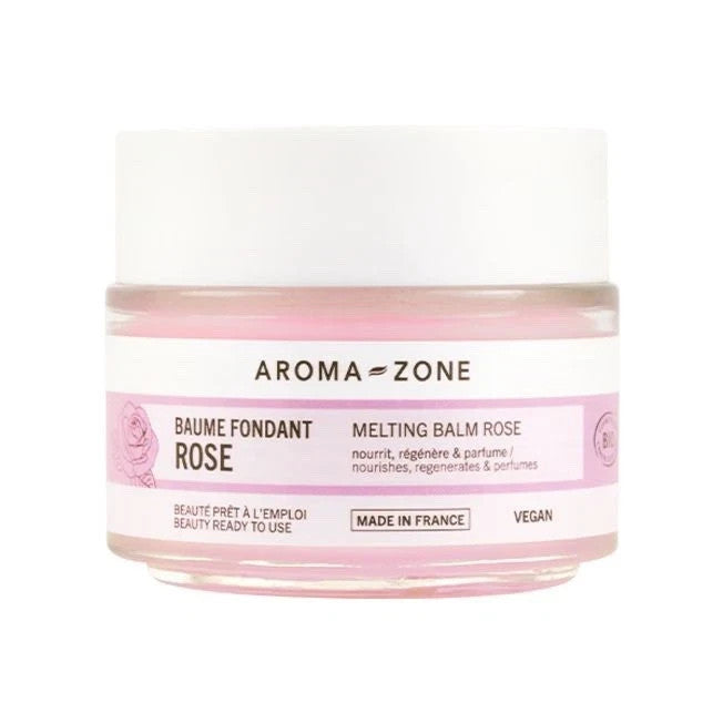 AROMA-ZONE Baume fondant Karité & Rose BIO Hydratante Nourrissante - 100ml