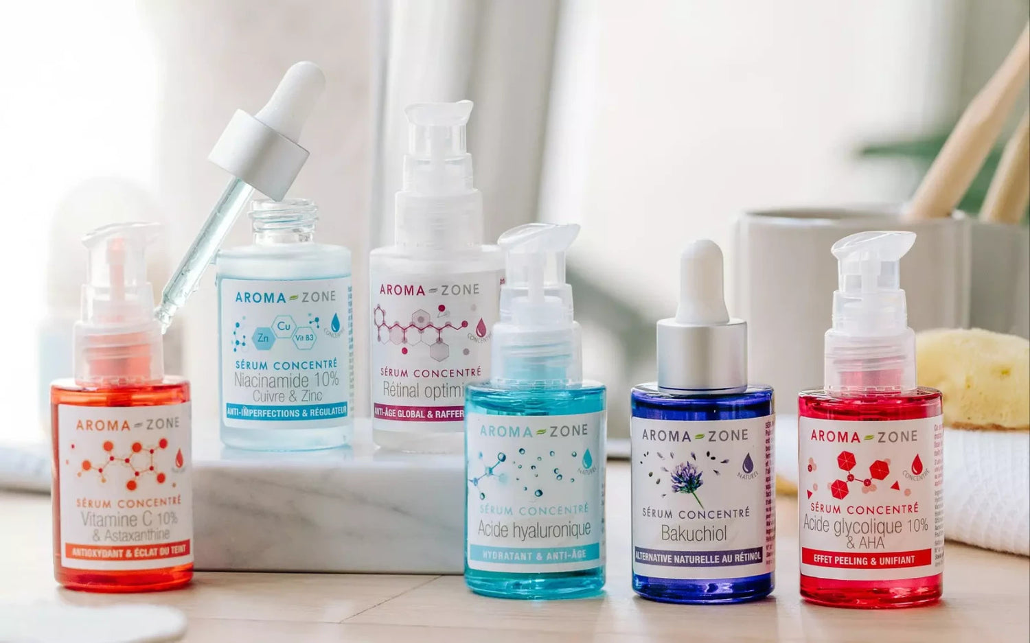 Sérum Aroma-Zone au choix, anti-âge, éclat, anti tâche, Sébum, imperfection 30ml